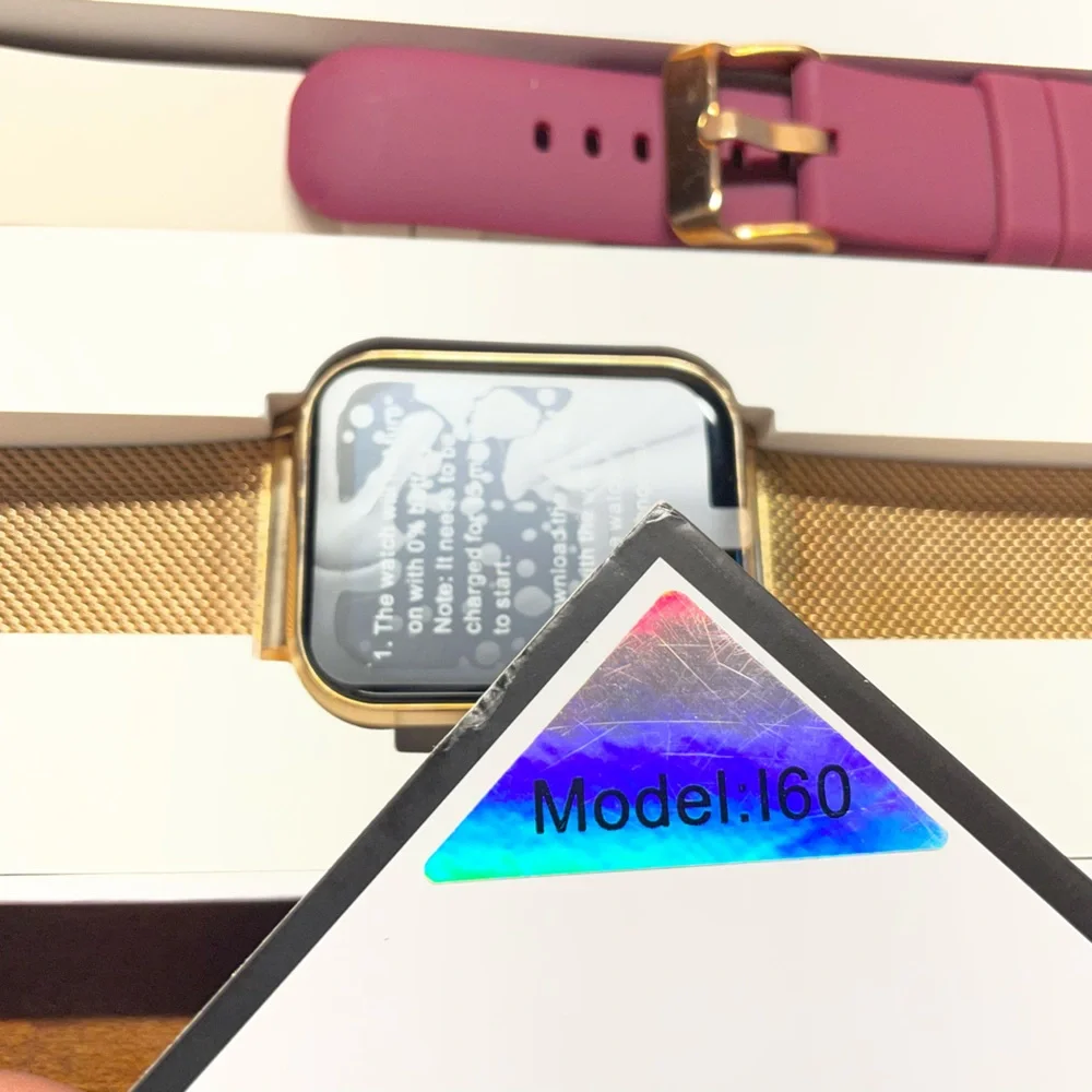 Tikland I60 Smart Watch Fitness Tracker - Gold Case with 3 Bands - NEW(No Cable)